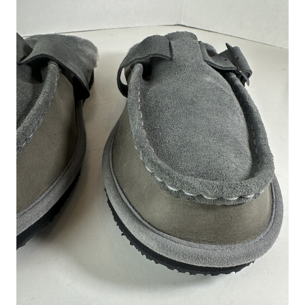LL Bean Wicked Good Slipper Scuffs Shearling Lined Suede Leather Men's Size 10 - Picture 11 of 14